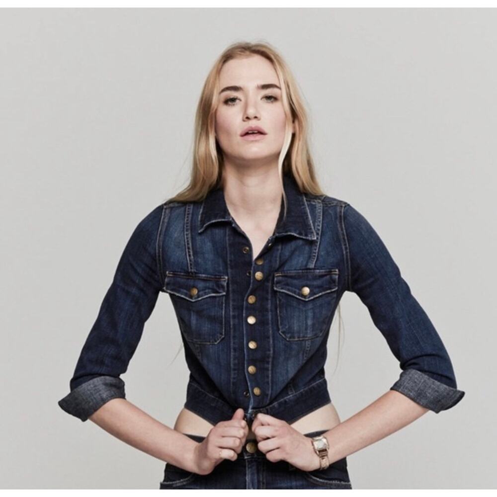 Current Elliott the snap jacket Jean denim LOVED sz 2